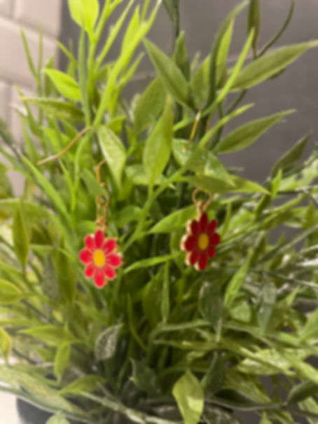 bouckes d'oreilles "la camomille rouge"