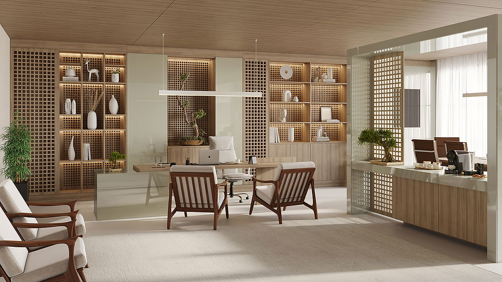 Escritório Muxarabi Noce e Taupe Brilho