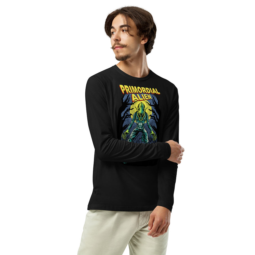 Thumbnail: Alien Invader! Primordial Alien Long Sleeve Fitted Crew