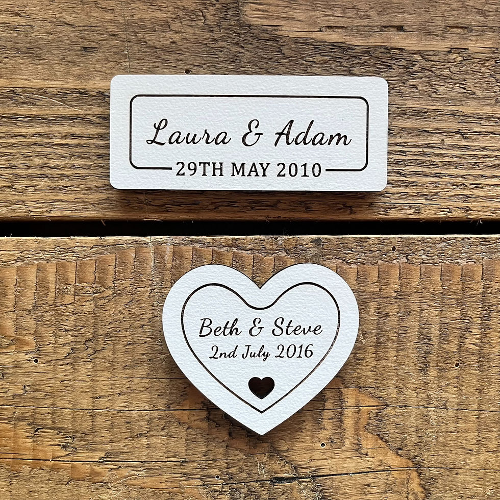 Thumbnail: Personalised plaques engraved with dates and names