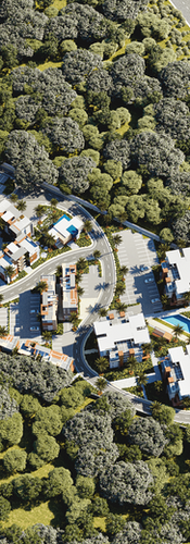 alt="Paseo del Coral Gesamtübersicht Vogelperspektive Punta Cana Immobilien"