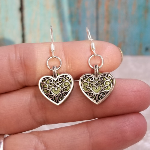 Handmade Silver Filigree and Green Clay 