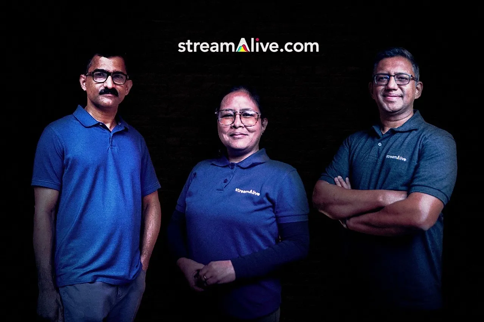 (L to R) Joseph (Joe) Varghese, Lakyntina (Tina) Lyngdoh & Lakshmanan (Lux) Narayan (Co-founders of StreamAlive)