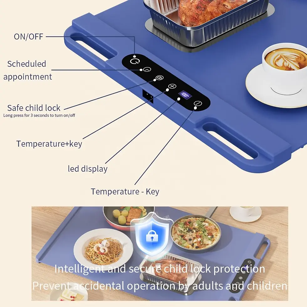 Thumbnail: Heating Mat foldable Tray Food Warming HeatResistant Waterproof Silicone Plastic