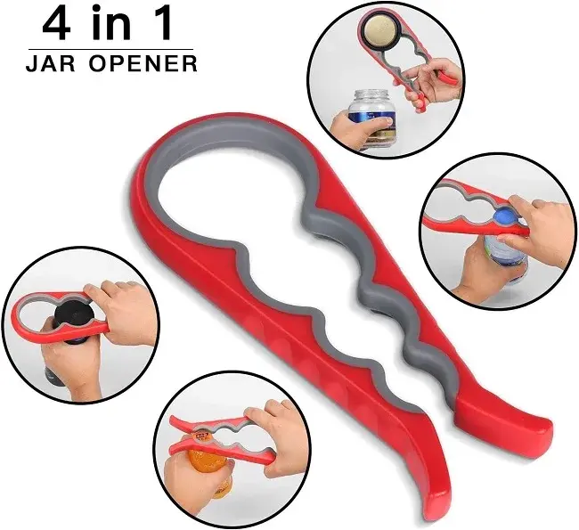 Thumbnail: 2Pcs Jar Opener for Weak Hands,5-In-1 Bottle Opener