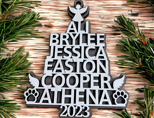 Family Tree Name Ornamnet (2 Layer)