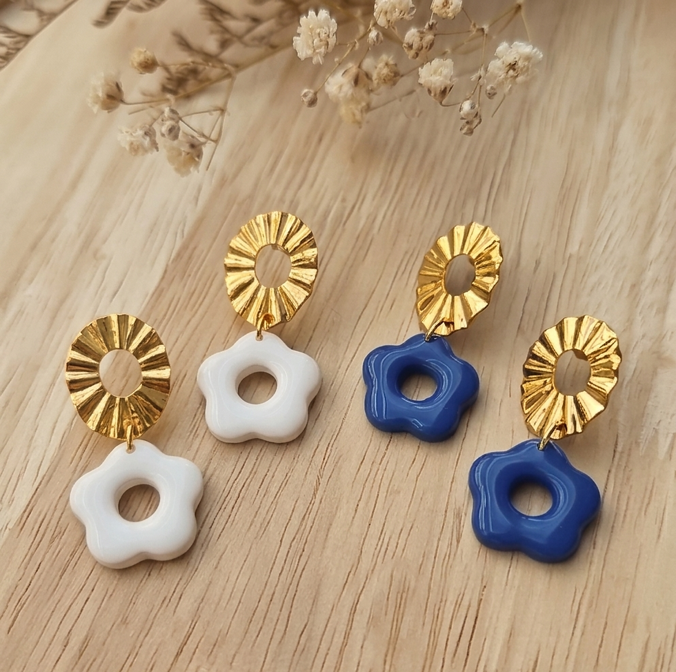 Miniature : Boucles d'oreilles Valéa sur fond bois - Les merveilles de Sophie