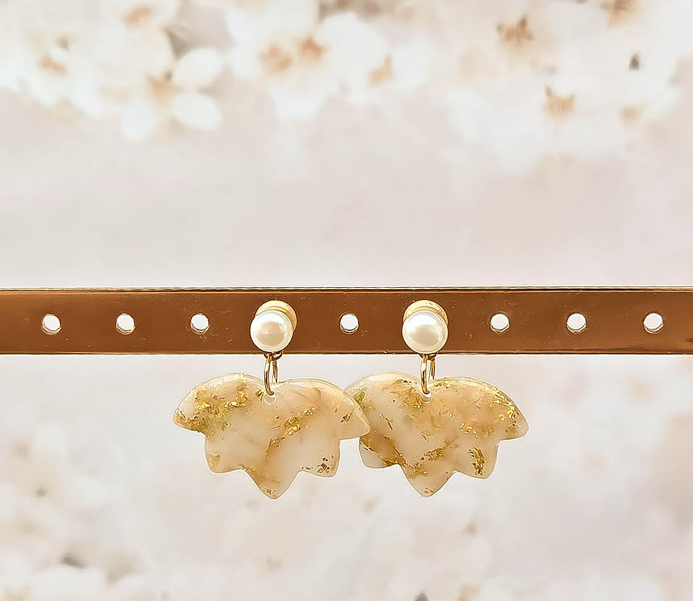 Miniature : Boucles d'oreilles Léona sur fond bois - Les merveilles de Sophie