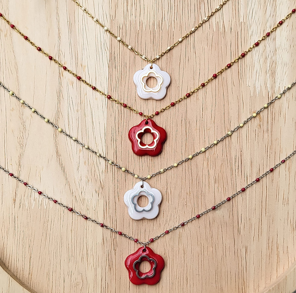 Le collier Néréa sur fond bois - Les merveilles de Sophie