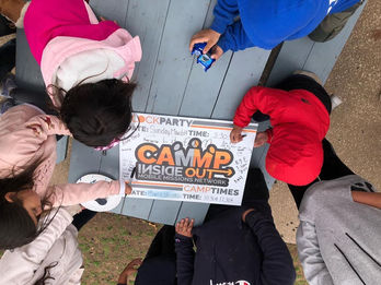 Camp Inside Out Sign with Mobile Missions Network 
