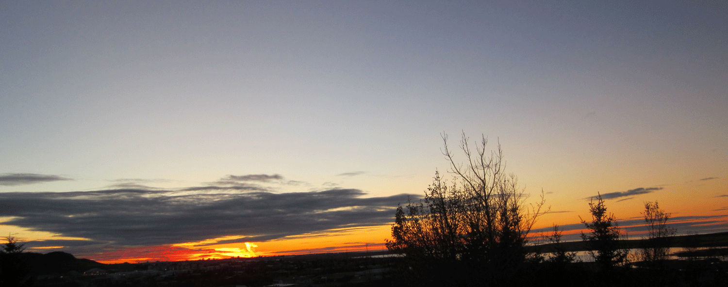 Sunset over Leirvogsárósar