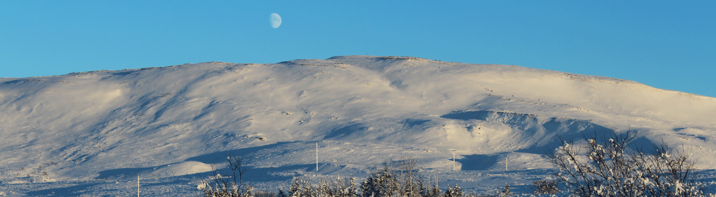 Wintermoon over Helgafell