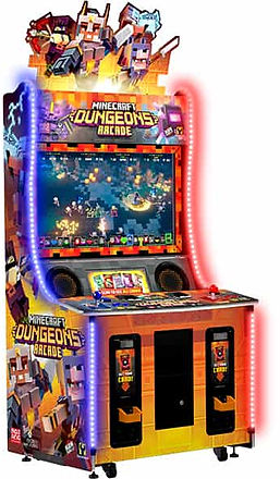 ​Minecraft Dungeons Arcade 2-Player, arcade game, Raw Thrills, Mojang Studios, Microsoft, multiplayer dungeon crawler, collectible cards, co-op arcade game, video game arcade cabinet, family-friendly arcade game, 42-inch HD display, arcade machine dimensions: height 101 inches, width 47 inches, depth 35 inches, minecraft amd, minecraft amusement machine, minecraft amusement machine Sdyney, Australia