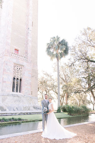 Capturing the Perfect First Look: Bok Tower Gardens at Sunrise Wedding