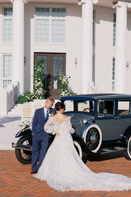 Romantic wedding portraits at Whitehurst Gallery with vintage European details