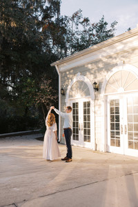 Engaged couple holding hands during a Silver Springs engagement session near Orlando, Florida.