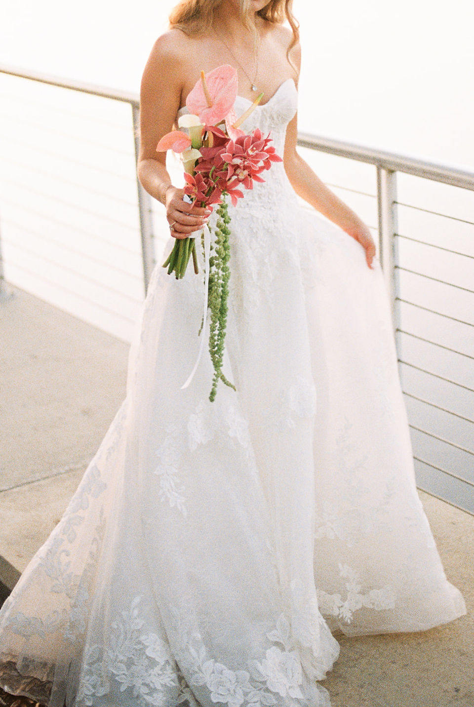 Coastal chic wedding portraits at sunset featuring Riley and Ridge