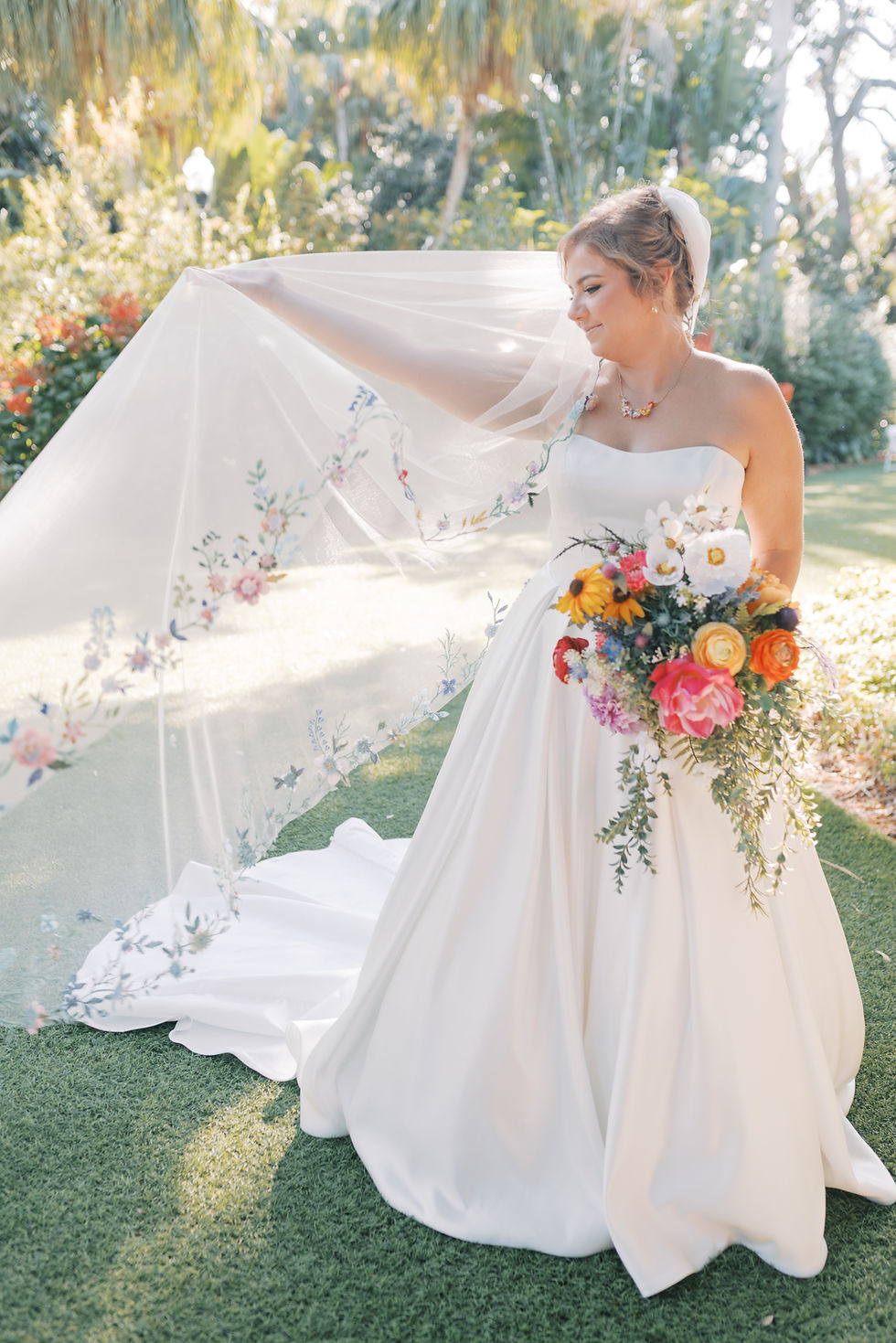 Luxury wedding portrait of bride in Tampa Florida captured by a destination wedding photographer