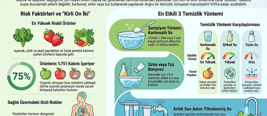 Pestisit Nasıl Temizlenir? Meyve ve Sebzelerdeki Kalıntılardan Nasıl Kurtuluruz?
