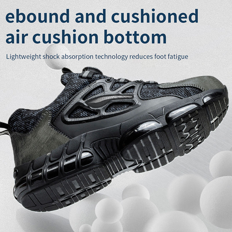 Thumbnail: Rotating Button Safety Shoes Men Steel Toe Sneaker Air Cushion Work Shoes Man Pu