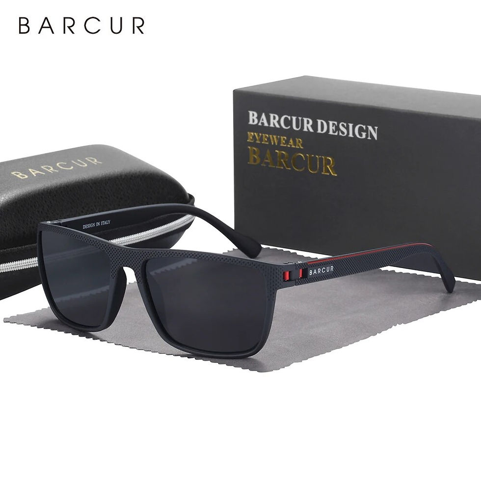 Thumbnail: BARCUR Design TR90 Sunglasses Men Polarized Light Weight Sports Sun Glasses Wome