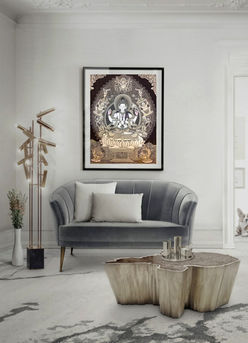 Chenrezig Thangka Painting in Interior Design