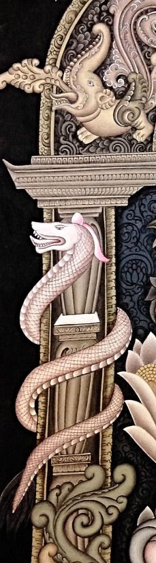 Miniature : Tara Green, Om Mani Padme Hum, Buddhist, Tibetan, Art, Mandala, Mantra, Thangka, Thanka, Painting