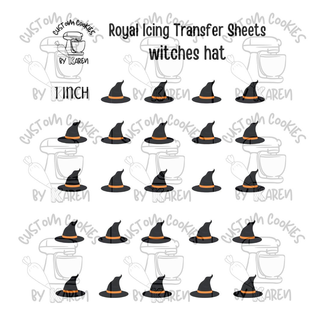 Royal Icing Transfer Sheets: Witches Hat
