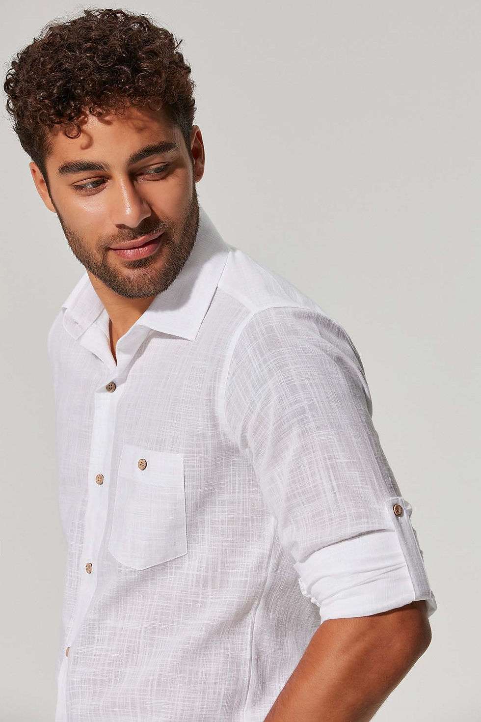 Thumbnail: Long Sleeve Slub Men's Shirt