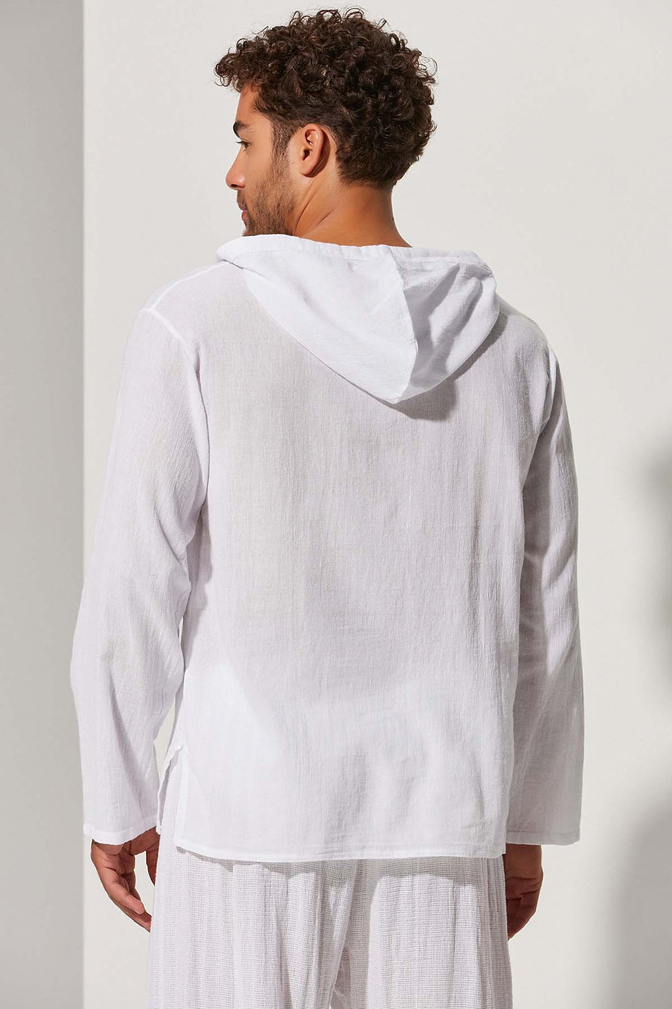 Thumbnail: Long Sleeve Hooded Cotton Men's T-Shirt