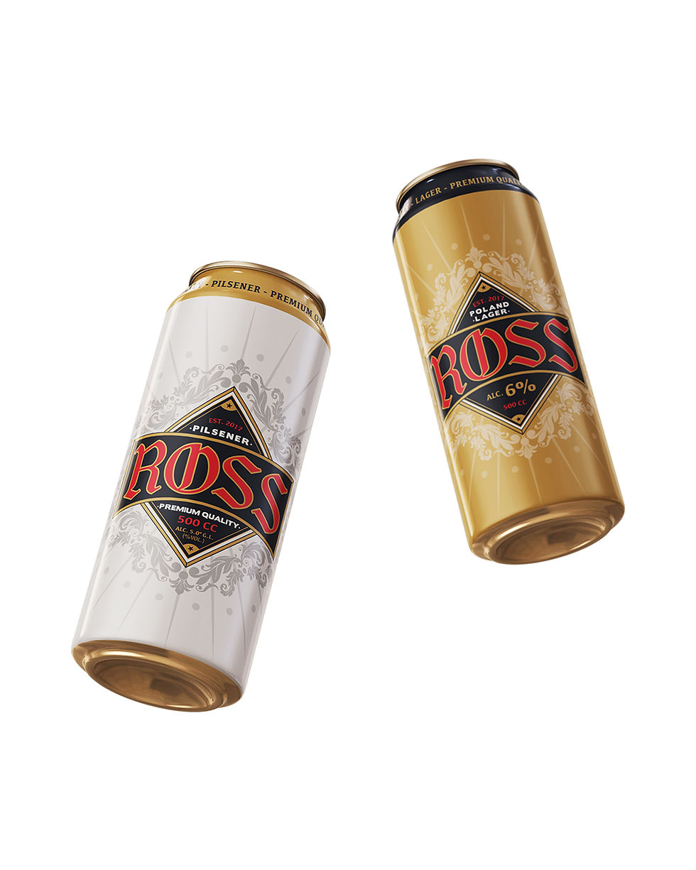 Ross craft beer can design mockup