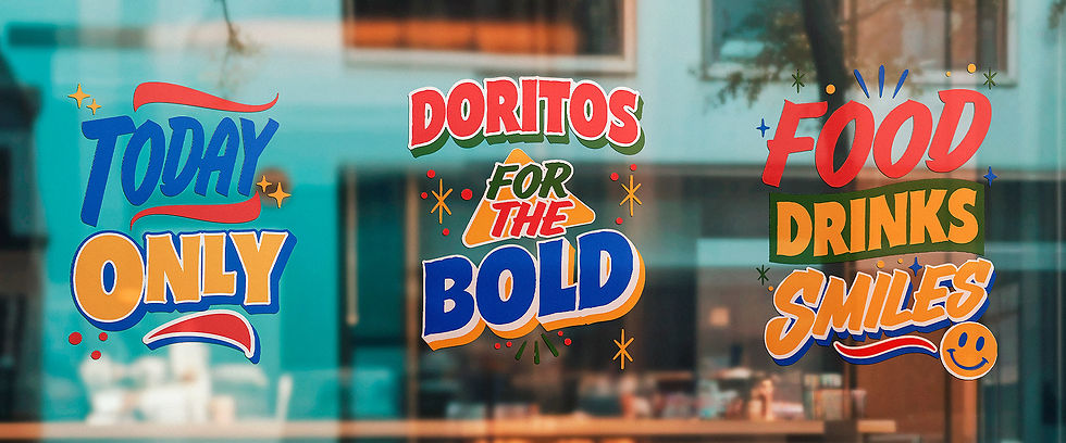 Colorful PepsiCo lettering applied to an outdoor advertising display