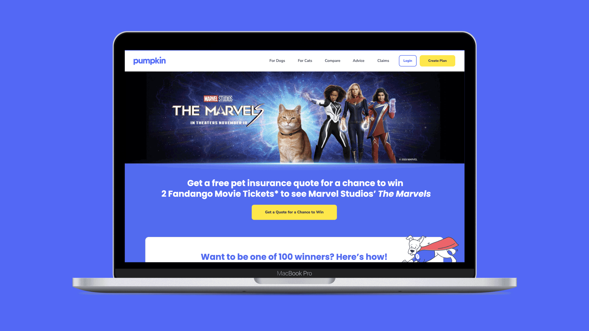 Mockup of a website on a Macbook laptop