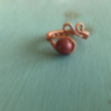 Rhodonite Copper Wire-Weave Ring