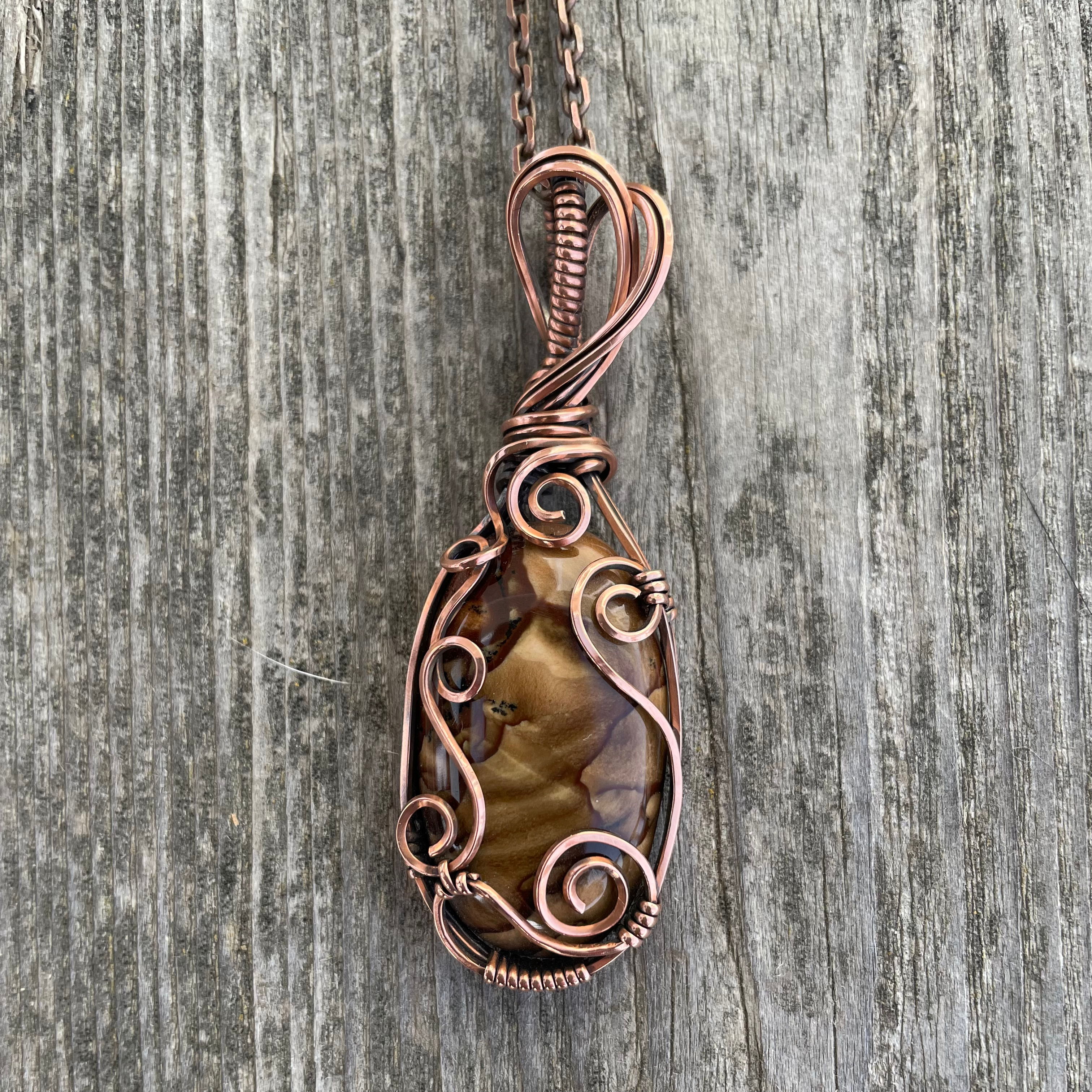 Copper Wire-Wrap Pendant