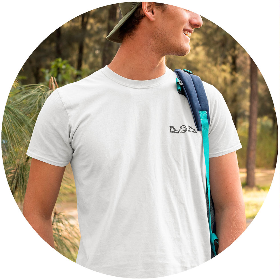 Thumbnail: Hiking Minimalist Icon T-shirt - Optional Custom Text