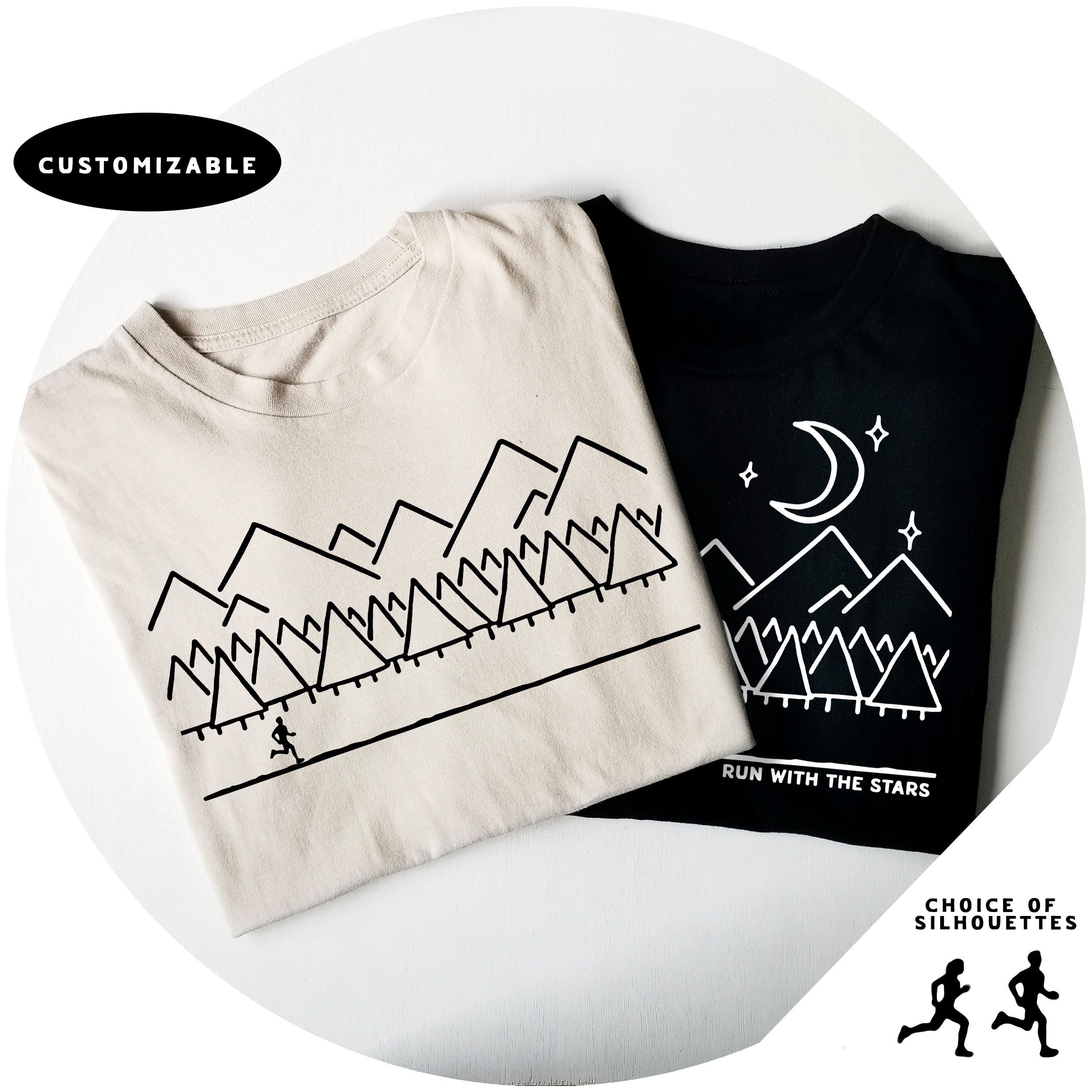 Custom Outdoors Running T-shirt - Optional Custom Text