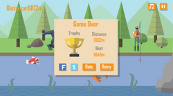 Up Stream Game Over Screen