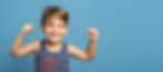 Little boy showing off