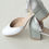 Thumbnail: Sandra - White Leather with Silver Glitter Heel