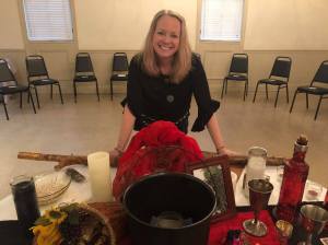 Kassia S. Morgan, Founder, Minister & High Priestess of the Spirit’s Edge Shamonial Temple & Tradition at our Autumn Equinox Ritual & Salon on Sept. 22, 2018. All Hail St. Michael the Archangel!