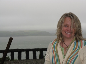 Me on the first day of the Wild Magick of Wales Pilgrimage at the main house overlooking the estuary of the sea