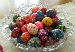 Pysanky Eggs donated by Temple High Priestess Shea Morgan, handcrafted and hand-painted in the Ukraine with love and magick