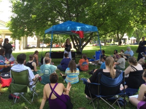 Teaching a free workshop to abou