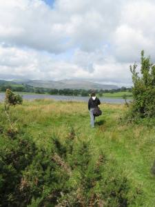 Entering Bala Lake with Christopher Penczak and our fellow pilgrims
