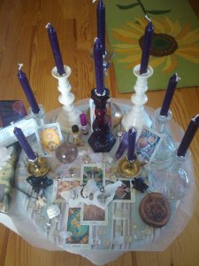 Altar for the sephira Yesod on the tree of Life by Shea Morgan for High Temple of Witchcraft/W4 online class in the Temple of Witchcraft Mystery School