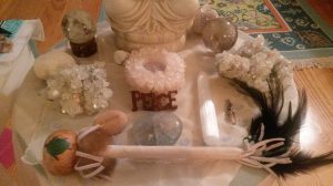 Altar for tonight's Online Community of Sharing - of Love, Peace & Light - by Spirit's Edge, its Seeker's Salon community, and the wider community