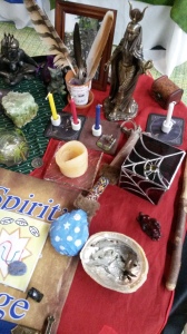 Spider on our Spirit's Edge Mystery School's Witchcraft I & II initiation / graduation altar - Dec. 2, 2014