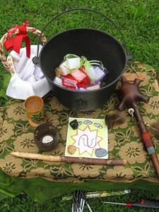 Spirit's Edge Altar for the 2014 St. Louis Pagan Picnic where we led a Ritual of Healing with White Buffalo Calf Woman