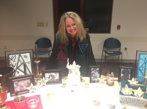 Temple High Priestess Shea Morgan with Spirit’s Edge Shamonial Temple Yule / Winter Solstice Ritual altar, Dec. 17, 2016